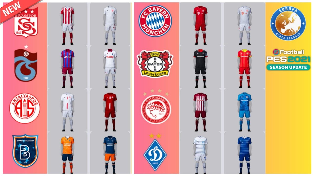 ВСЕ лучшие комплекты форм в PES 2021 Mobile |Без патчей| Efootball PES 2021 (ЧАСТЬ 2)