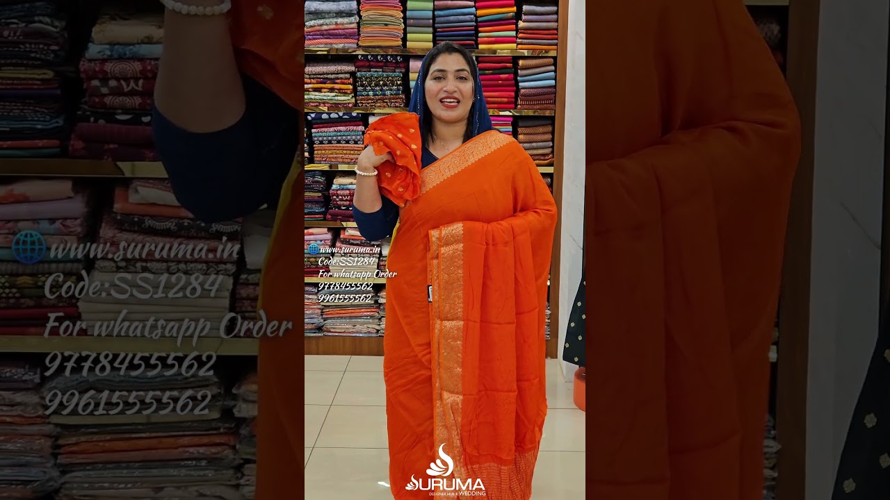 SS1284- SEMI PARTY WEAR CHINON SILK SAREE