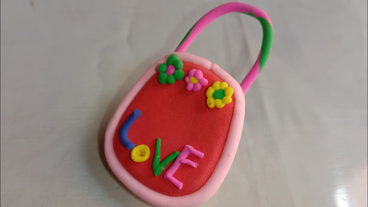 How to Make Miniature Hand Bag | DIY Hand Bag |Mini Clay Craft Bag | Hand Bag with Clay | Clay Ideas