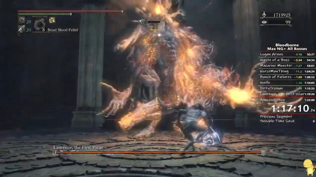 Bloodborne Max NG+ All Bosses Speedrun in 1:20:24