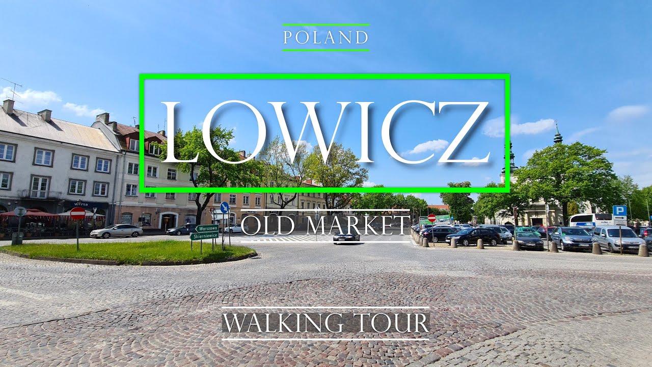 [4K] POLAND ŁOWICZ WALKING TOUR OLD MARKET/spacer PO STARYM RYNKU W ŁOWICZU
