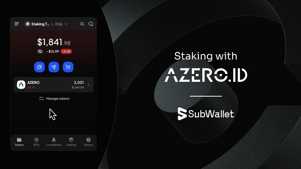 Staking on Aleph Zero with AZERO.ID via SubWallet