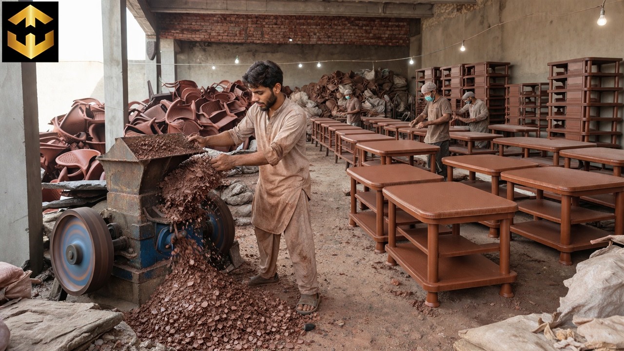 How Millions of Waste Plastic Bags Are Turned into Tables | Recycling Factory Process