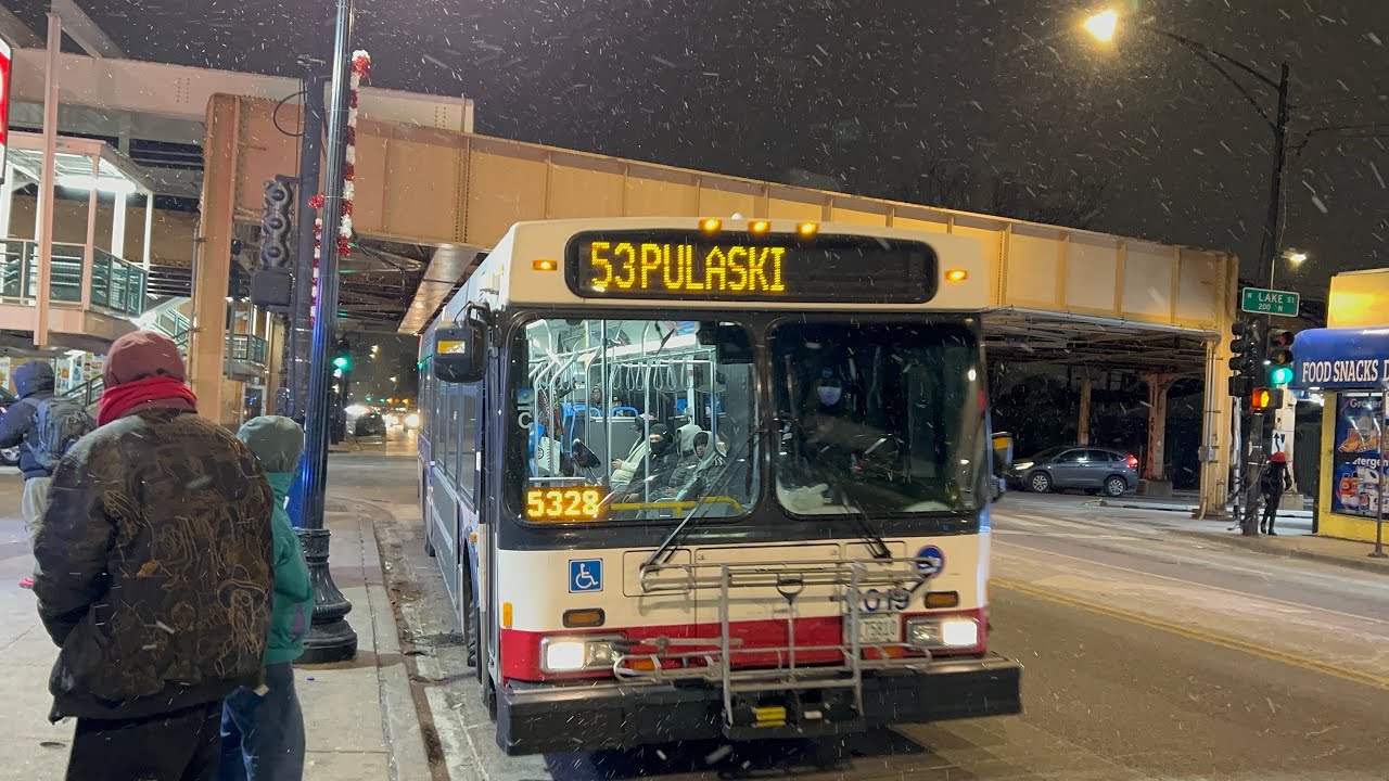CTA Bus Ride On Route 53 Pulaski From Lake To Orange Line CTA New Flyer D40LF 2008 #2019