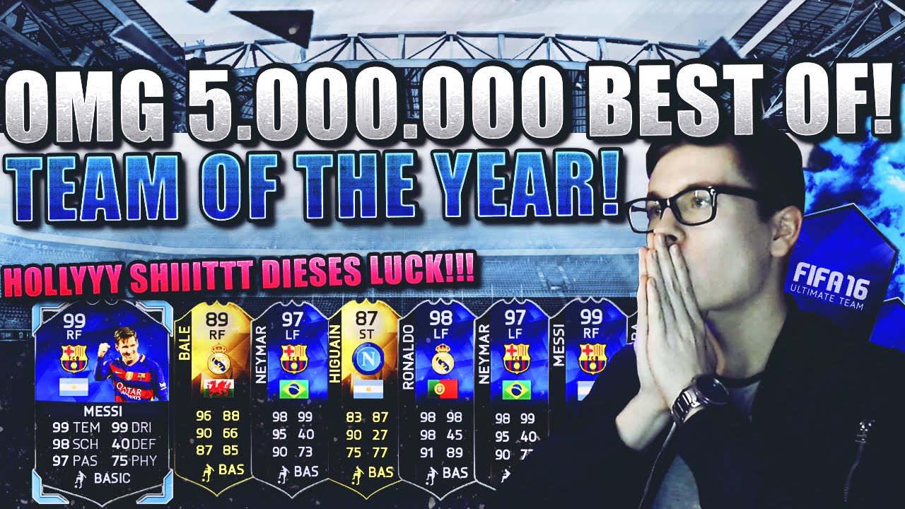 FIFA 16: PACK OPENING (DEUTSCH) - FIFA 16 ULTIMATE TEAM - 5 MIO TOTY BEST OF! [UNNORMALES PACKLUCK!]