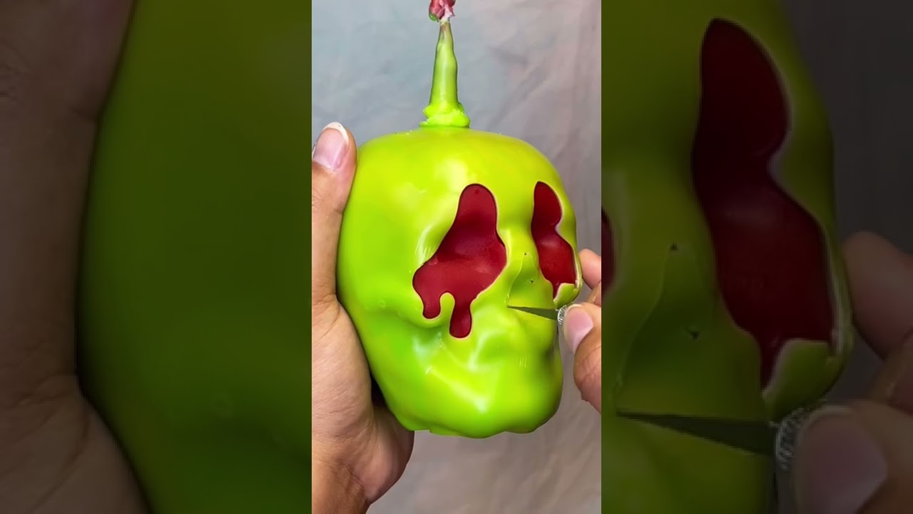 Poison Apple Skull Candle Carving! Glow City Candles.