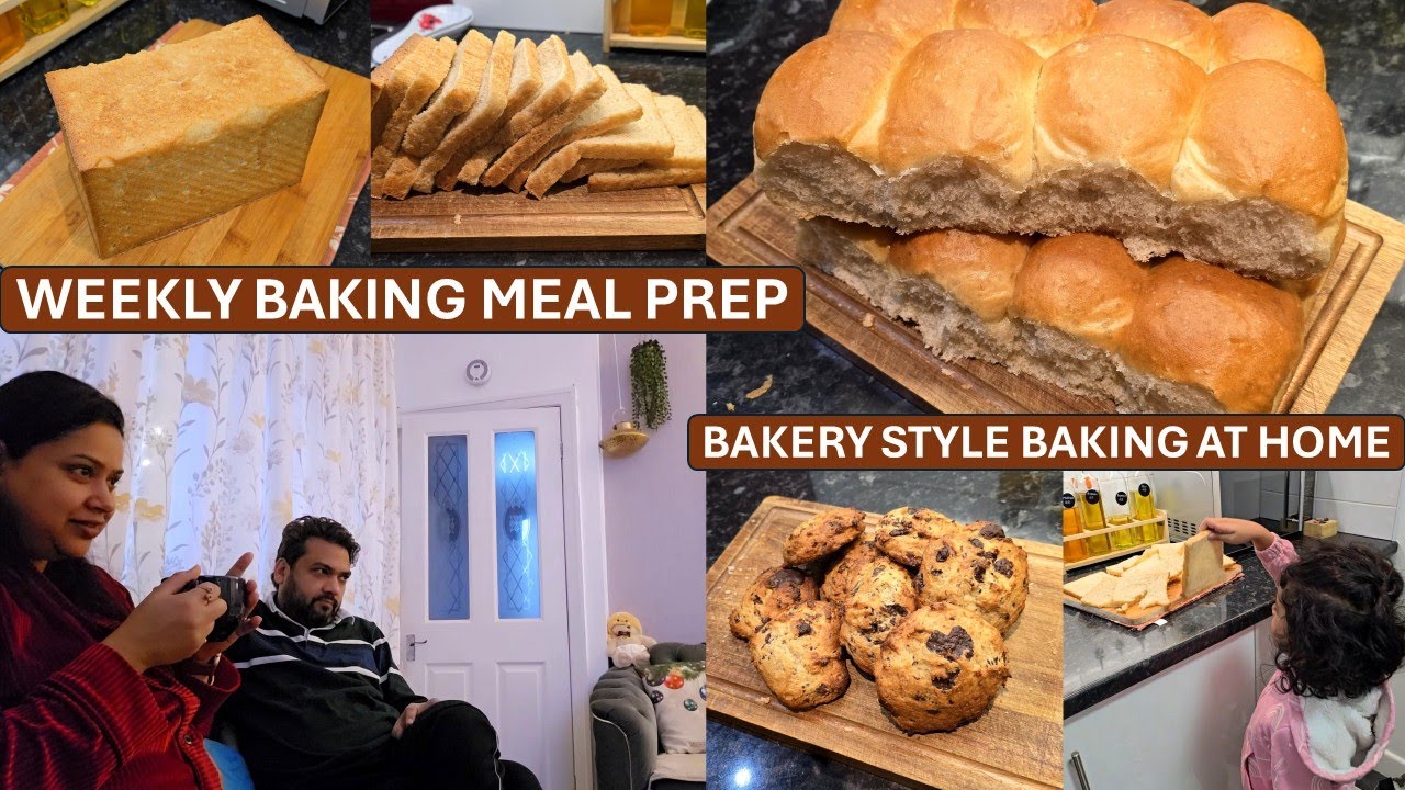 Weekly Meal Prep Batch Baking for Healthy Living | Baking Bread Loaf , Pav Buns & Banana Cookies