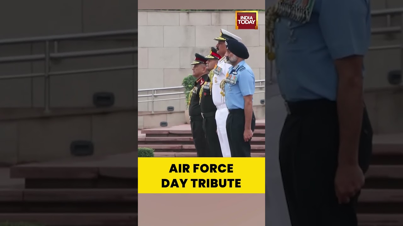 CDS Anil Chauhan and Three Forces Chiefs Pay Tribute at War Memorial on Air Force Day