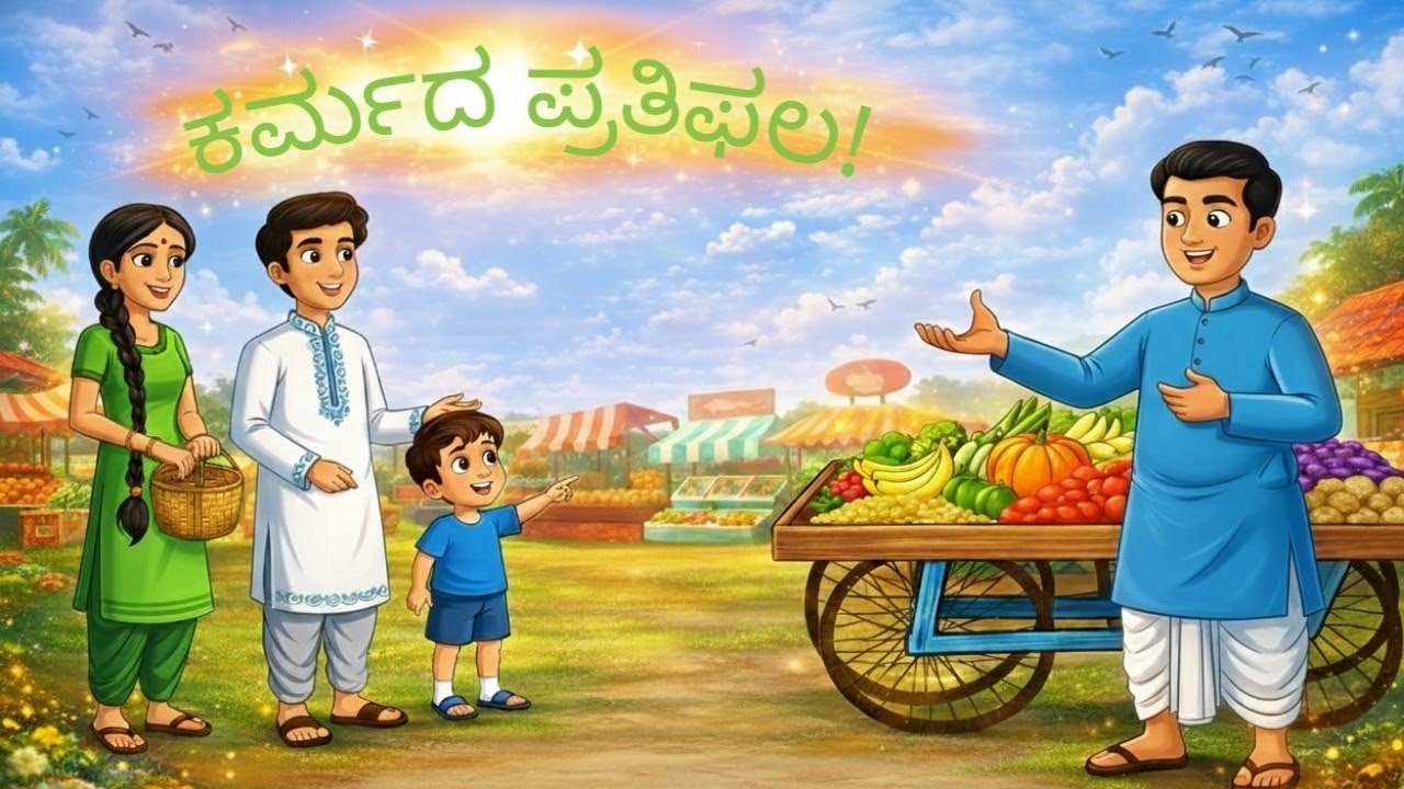 ಕರ್ಮ ಯಾರನ್ನೂ ಬಿಡುವುದಿಲ್ಲ | ಕರ್ಮದ ಪ್ರತಿಫಲ #Kannada cartoon story #kannada  stories# krishna cartoon 