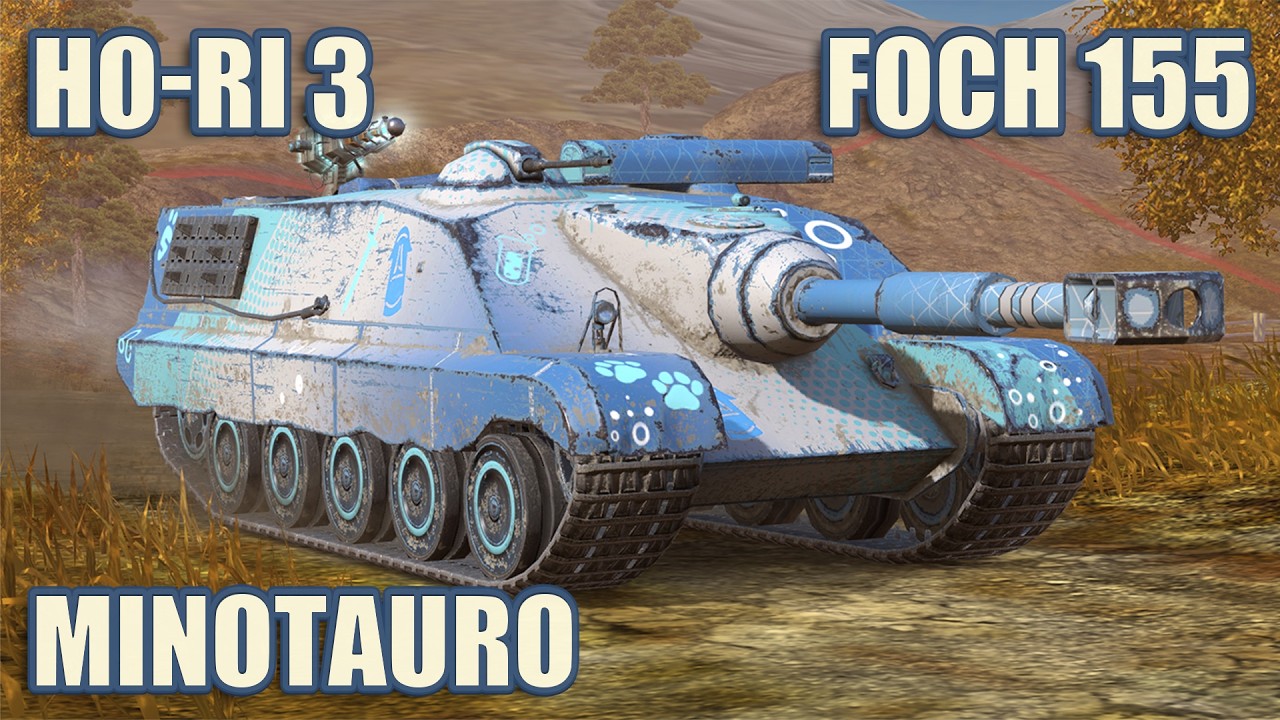 Foch 155, Ho-Ri Type III & Minotauro &bull; WoT Blitz Gameplay