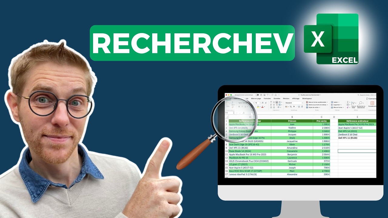 RechercheV Excel (avec exercice) - Tutoriel débutants