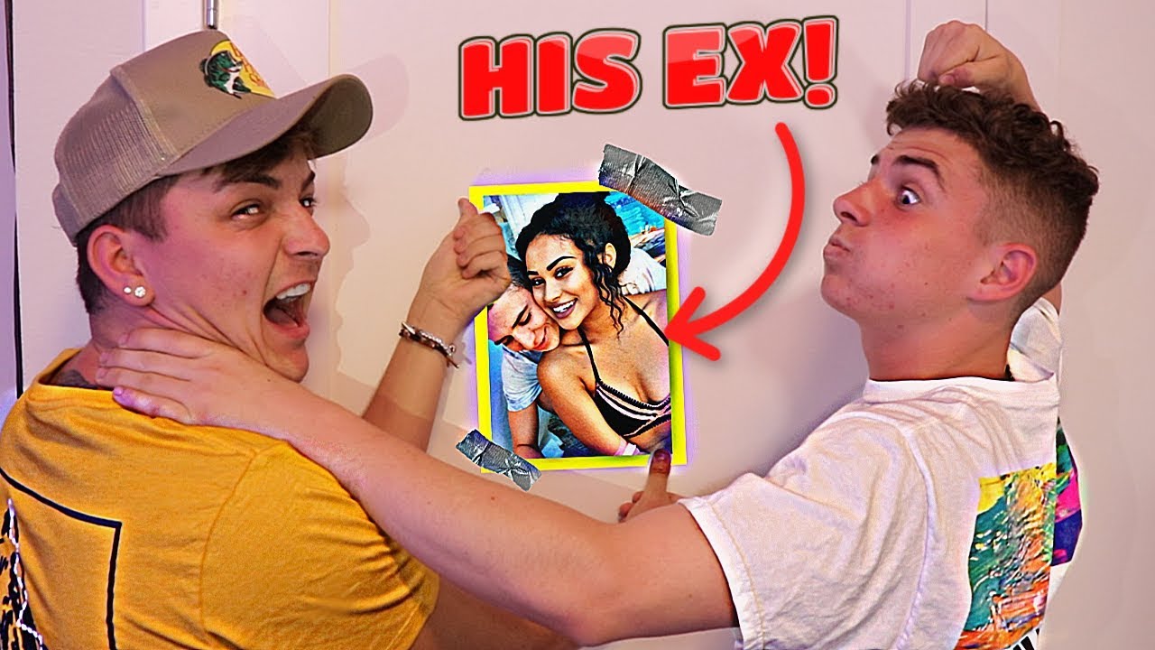 Hanging Pictures of my BEST FRIENDS EX'S IN HIS ROOM *HE BROKE HIS DOOR*