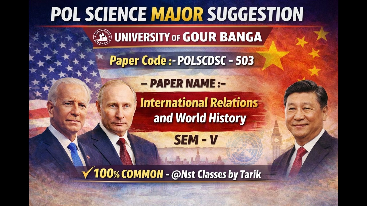 POLITICAL SCIENCE SUGGESTION |POLSCDSC-503| IR & World History | SEM-V | Common 2026| UGB