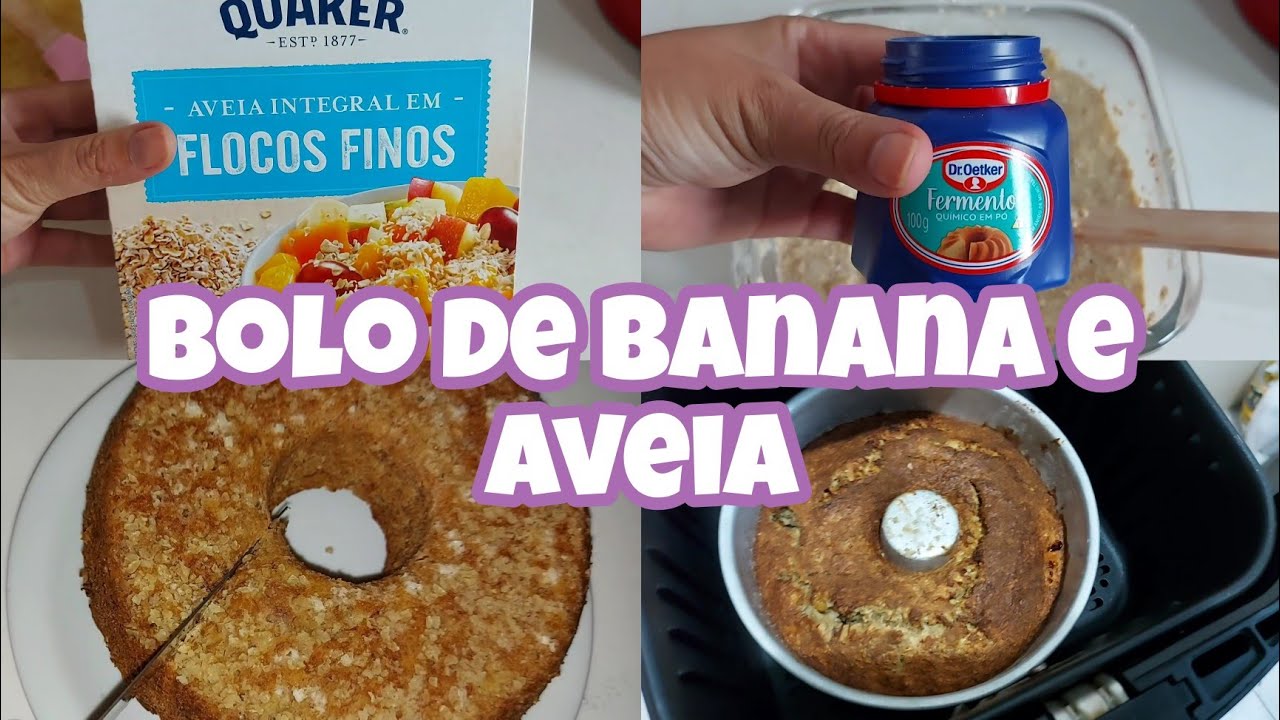 BOLO DE BANANA E AVEIA na Air fryer muito fácil e saudável