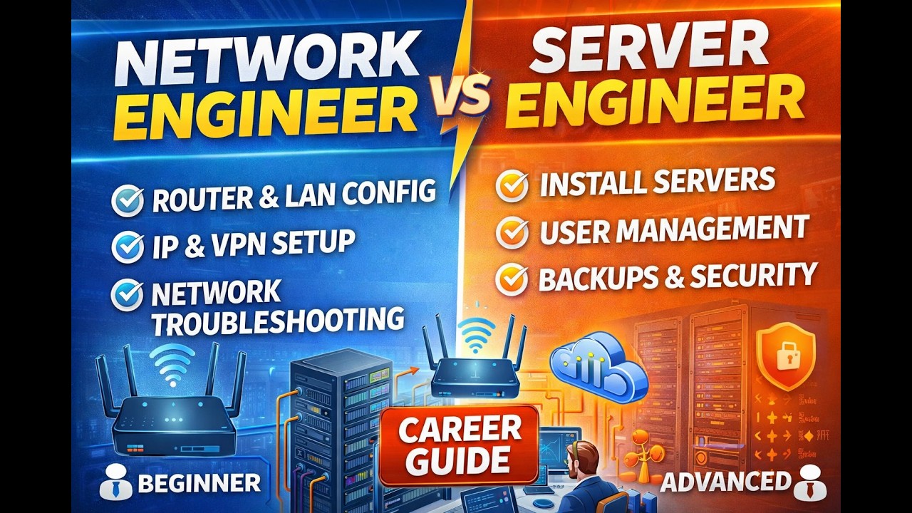 Network Engineer vs Server Engineer – Roles, Skills & Career Path Explained