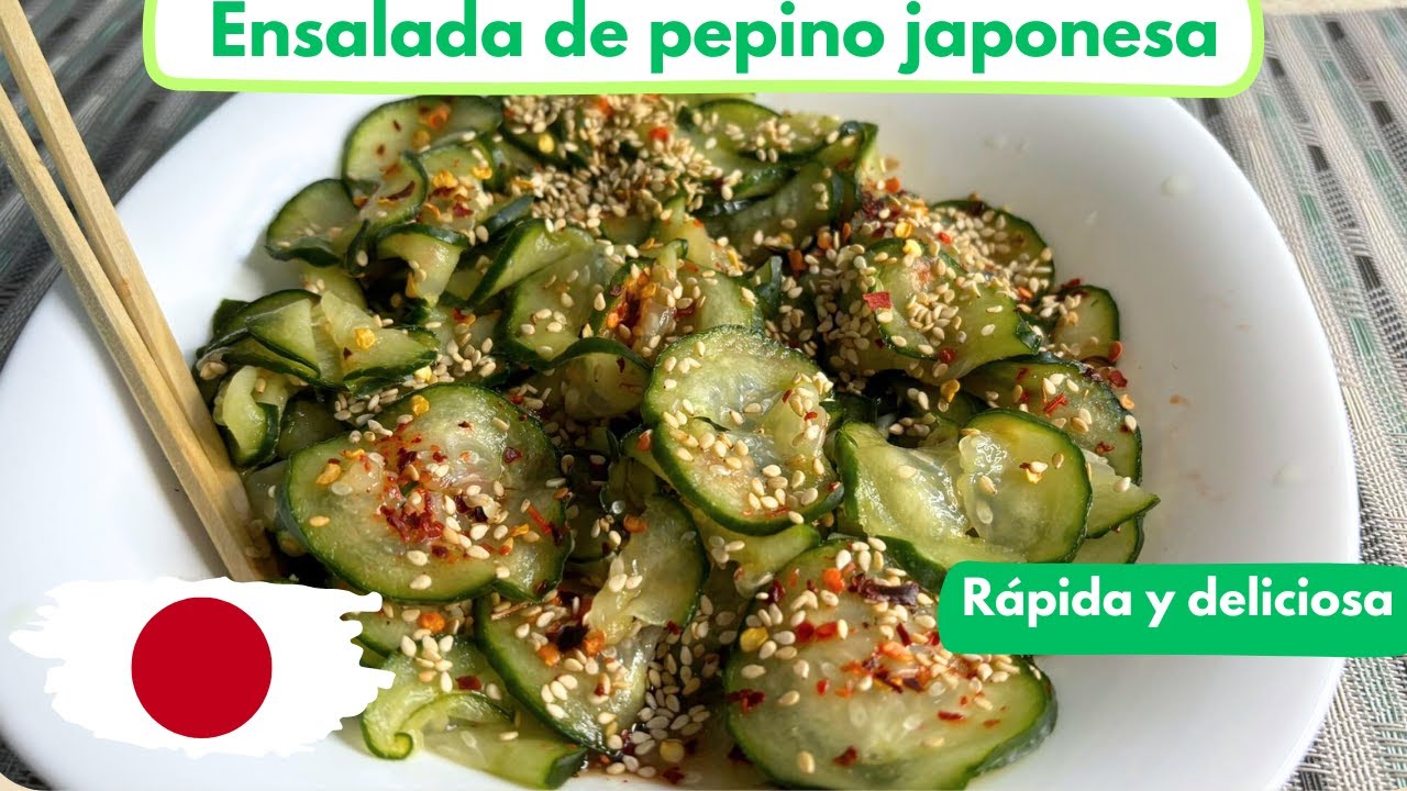 Ensalada de pepino japonesa muy rápida y riquísima 🥒 #ensalada #pepino #comidajaponesa