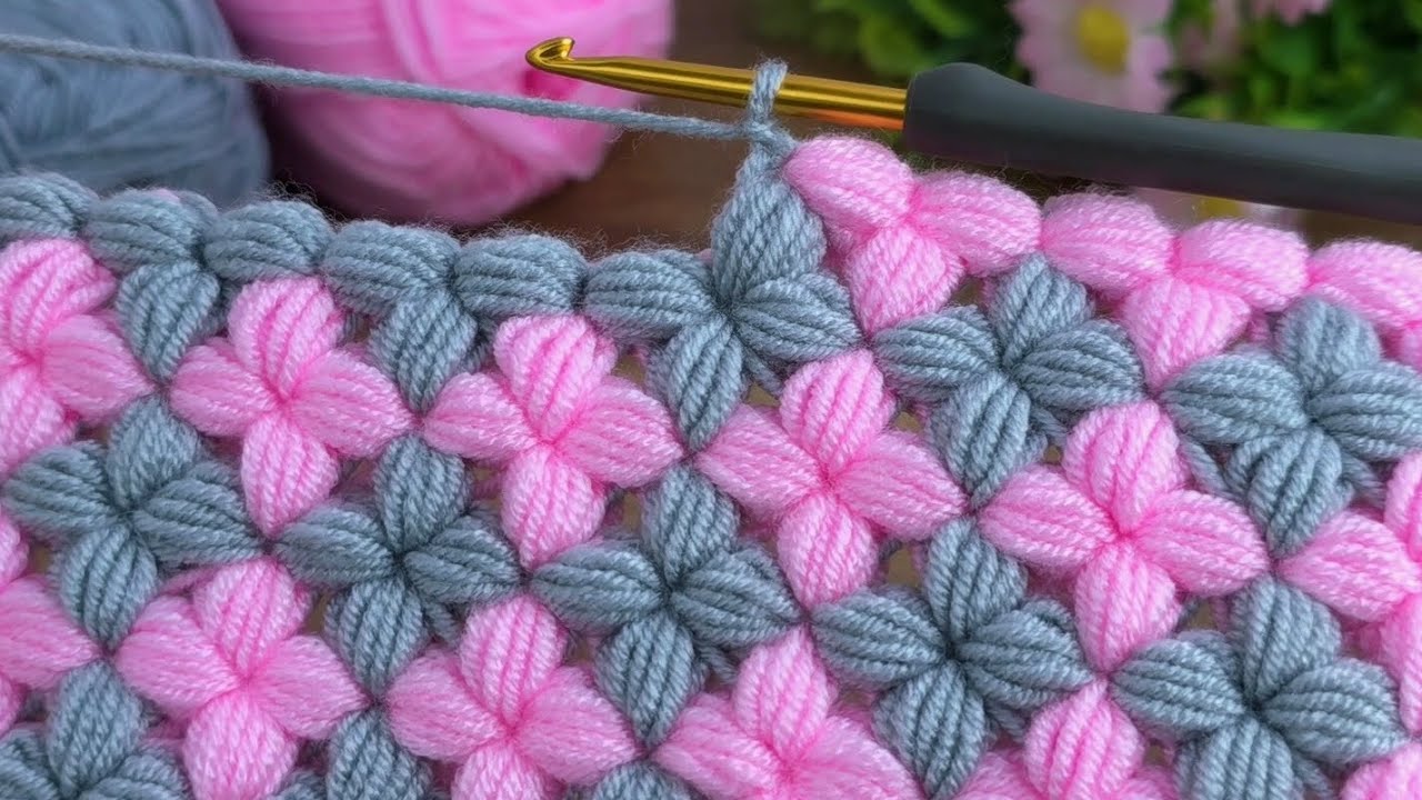 This is so cool!!!♡~~ Very nice two-color crochet baby blanket pattern tutorial