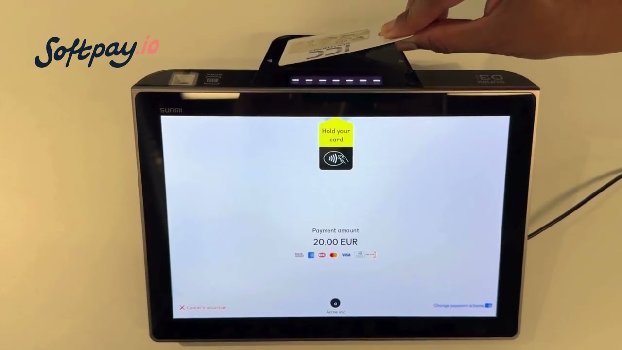 Make any device a payment terminal | Softpay SoftPOS Demo on Sunmi tablet