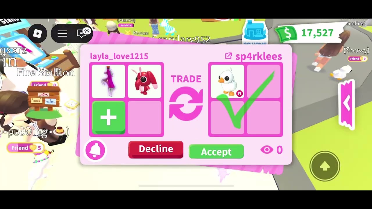 Trading in adopt me insane oofers😱🫣🩷🩵