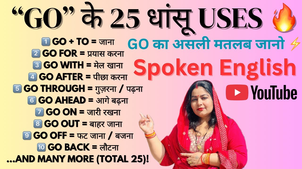 All 25 Uses of “GO” in English | GO का असली मतलब | Spoken & Grammar Masterclass 