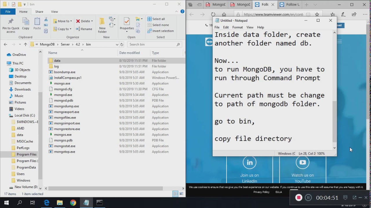 MongoDB Installation and Setup to code NOSQL