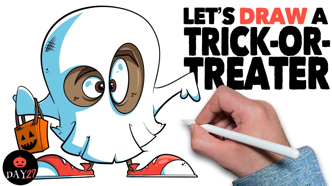 How To Draw a Trick-Or-Treater: 31 Days of Halloween- DAY 27!