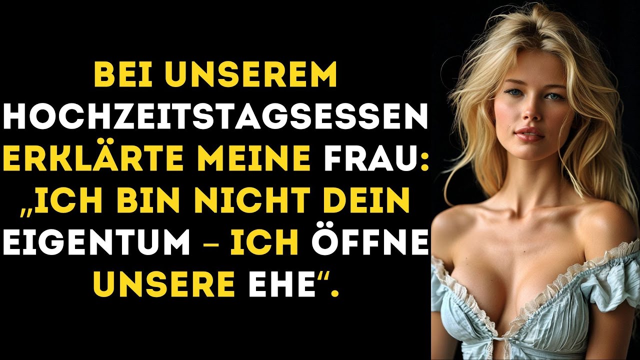 Bei unserem Hochzeitstagsessen erklärte meine Frau: „Ich bin nicht dein Eigentu–ich öffne unsere...