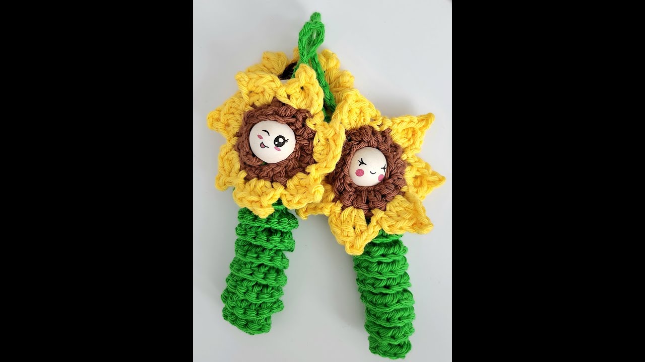 Sorgenwürmchen - Worry Worms - Glückswürmchen als Sonnenblume Häkelanleitung auch für Anfänger