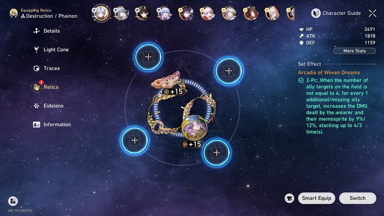 e6s5 Phainon NO relic set (only planar) vs 3.6 Anomaly Arbitration Lygus 0 cycle | ft. e6 Sunday