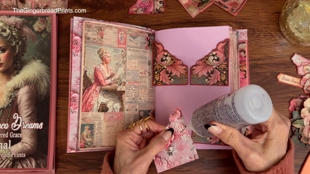 ASMR Vintage Blush Rococo Dreams Journal Making Part 3 |  @thegingerbreadprints