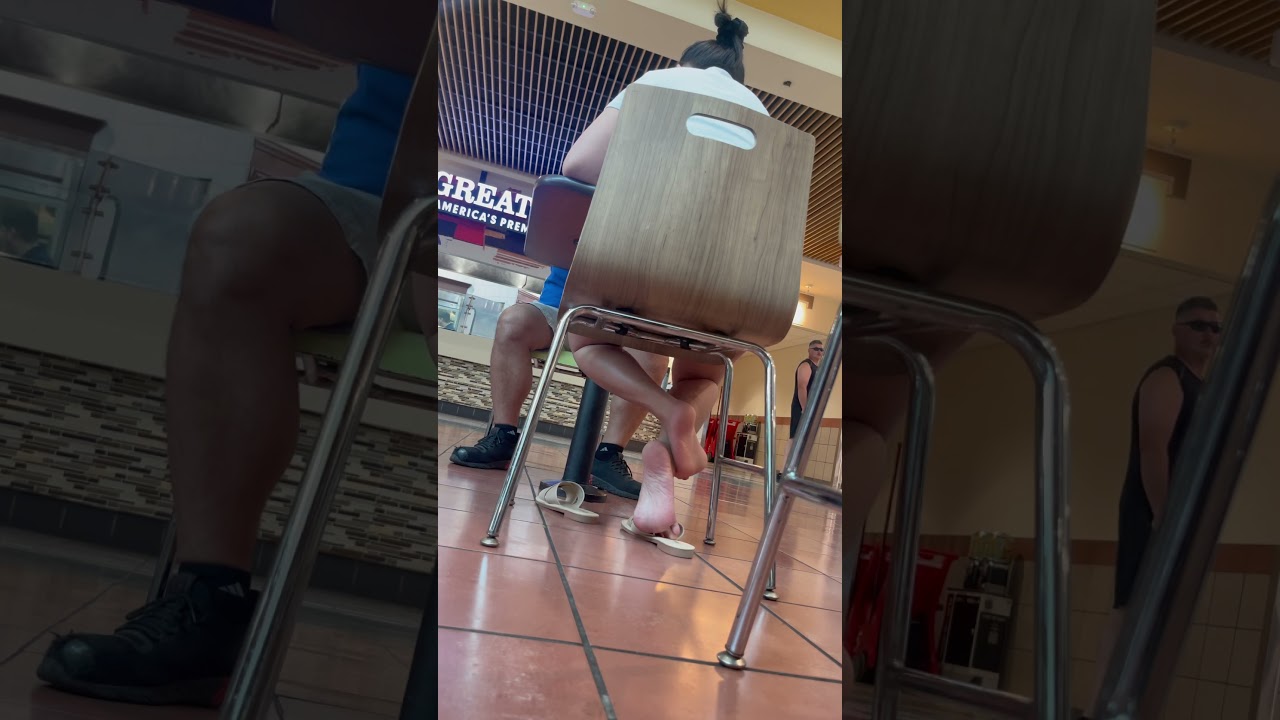 ENT: (19 min) Asian Candid Soles in food area #feet #candid #shoeplay