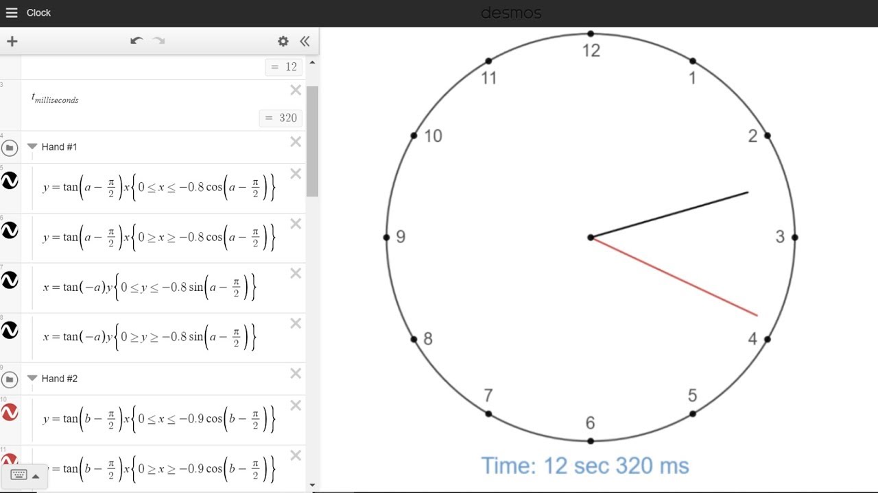 Making a Clock in Desmos!