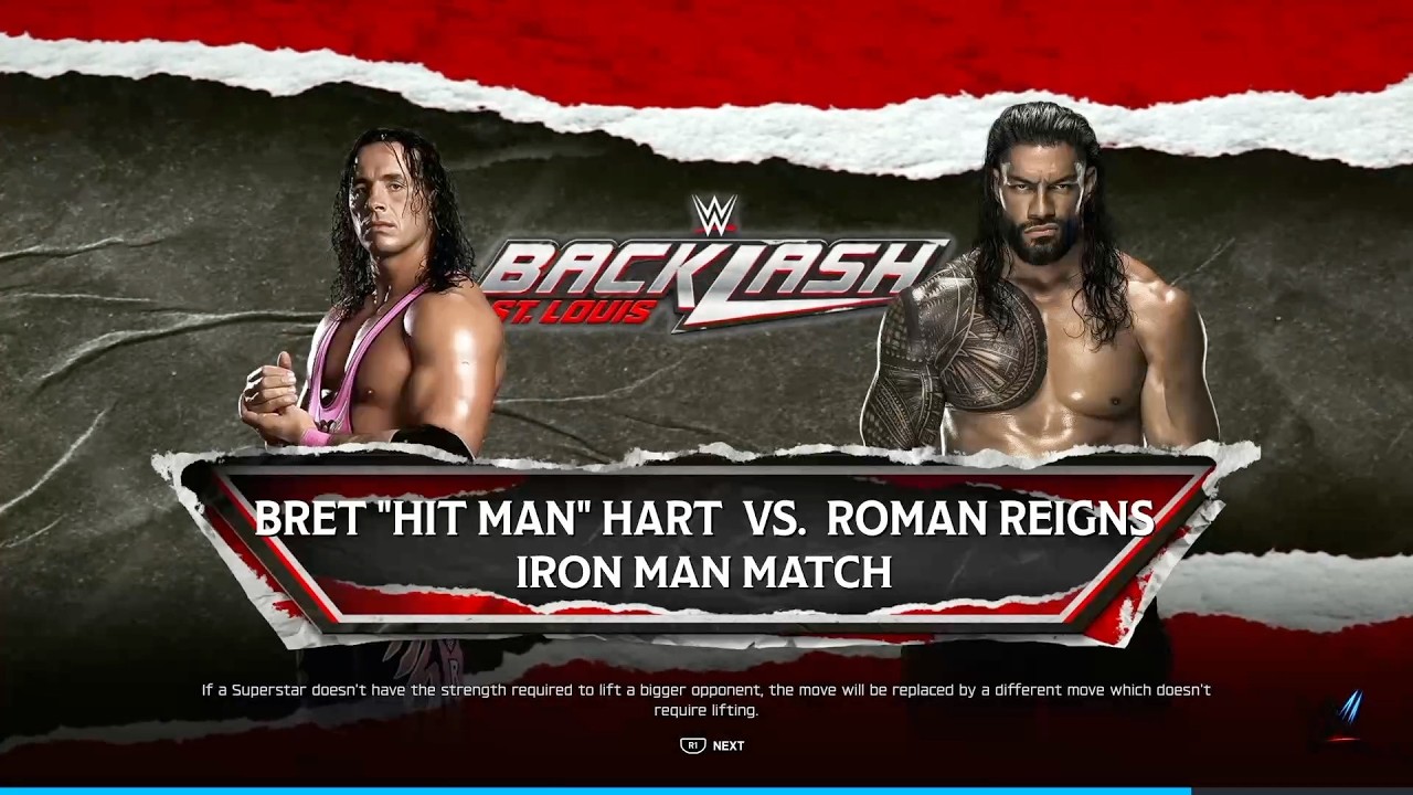 WWE 2K26: Брет Харт против Романа Рейнса (Железный человек)