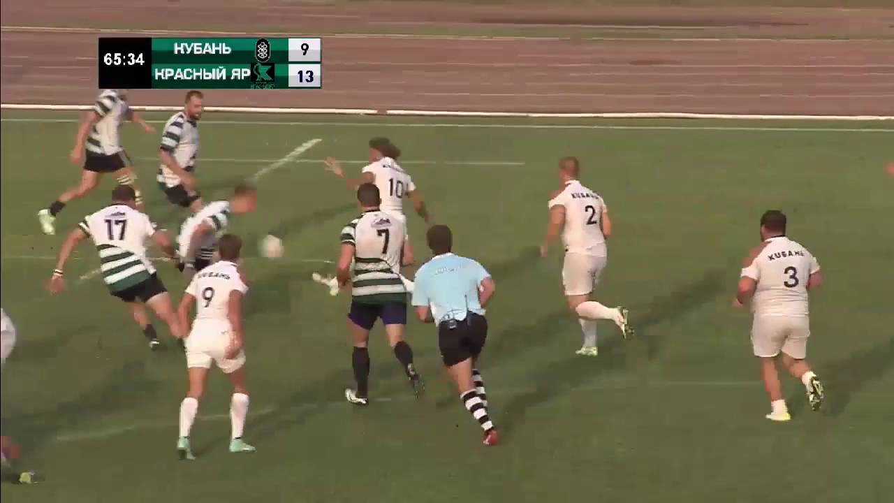 Fly-half got under hard tackle | Russian Rugby Championship 2016