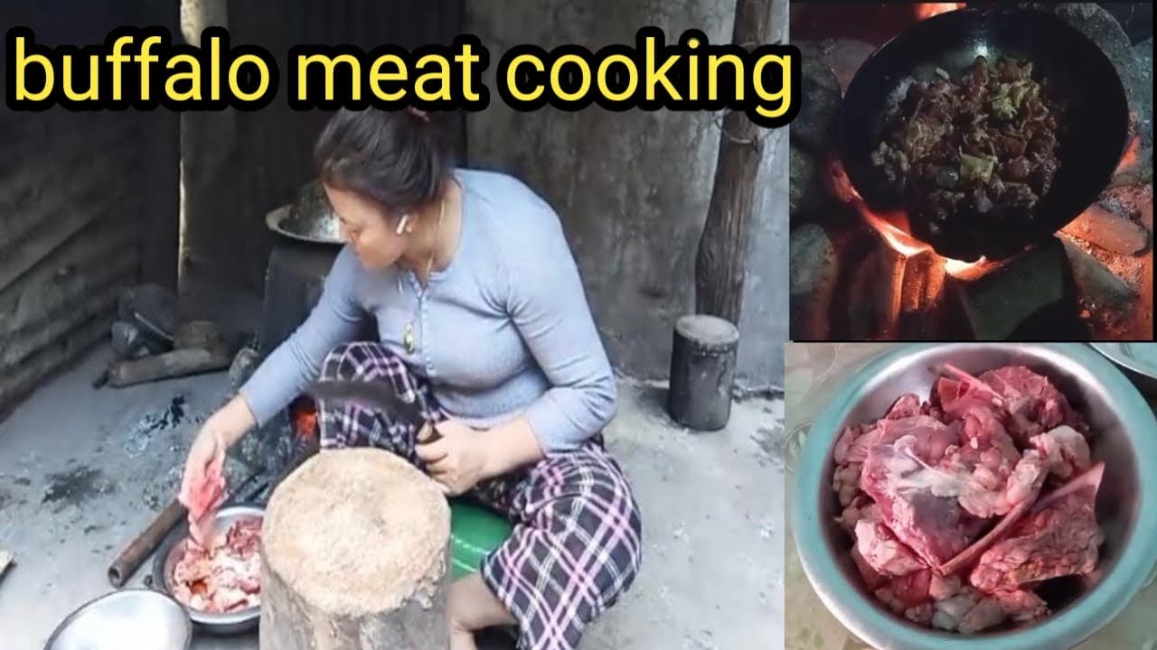 Buffalo meat cooking and eating with rices | @kushumraisherpa10 | @sherpavlog99