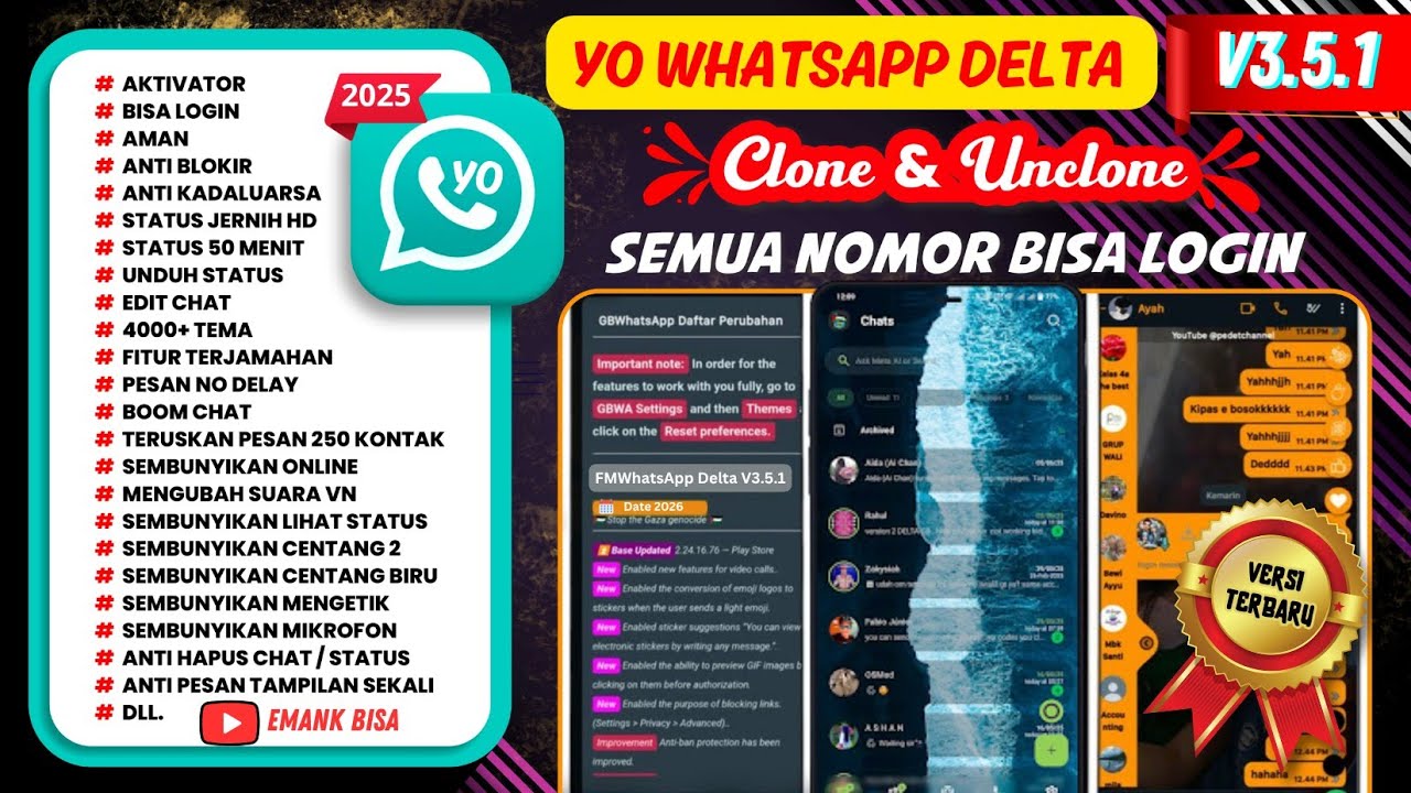 yowhatsapp delta 3.5.1 update versi terbaru 2026 | wa yo || yo wa || whatsapp mod versi terbaru 2026