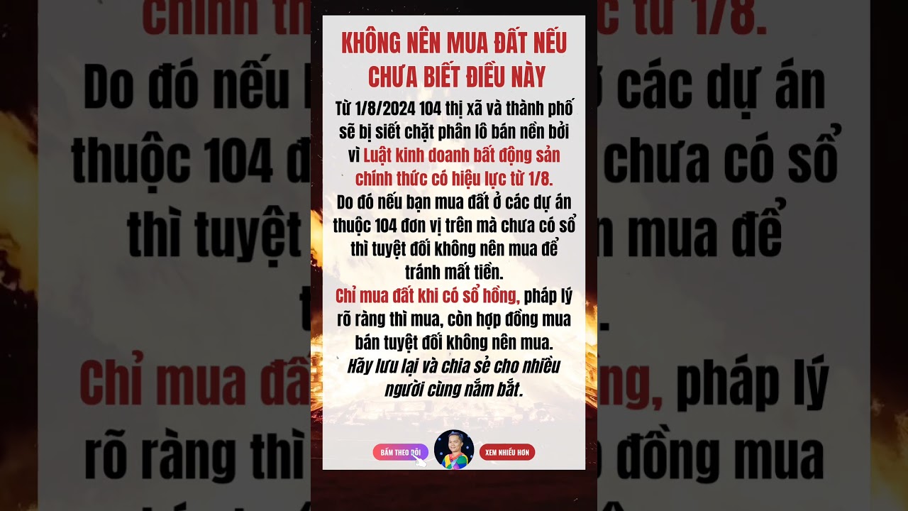 Kh&ocirc;ng n&ecirc;n mua đất nếu chưa biết... #dautu #batdongsan #phaplynhadat #thaichanh #marketing