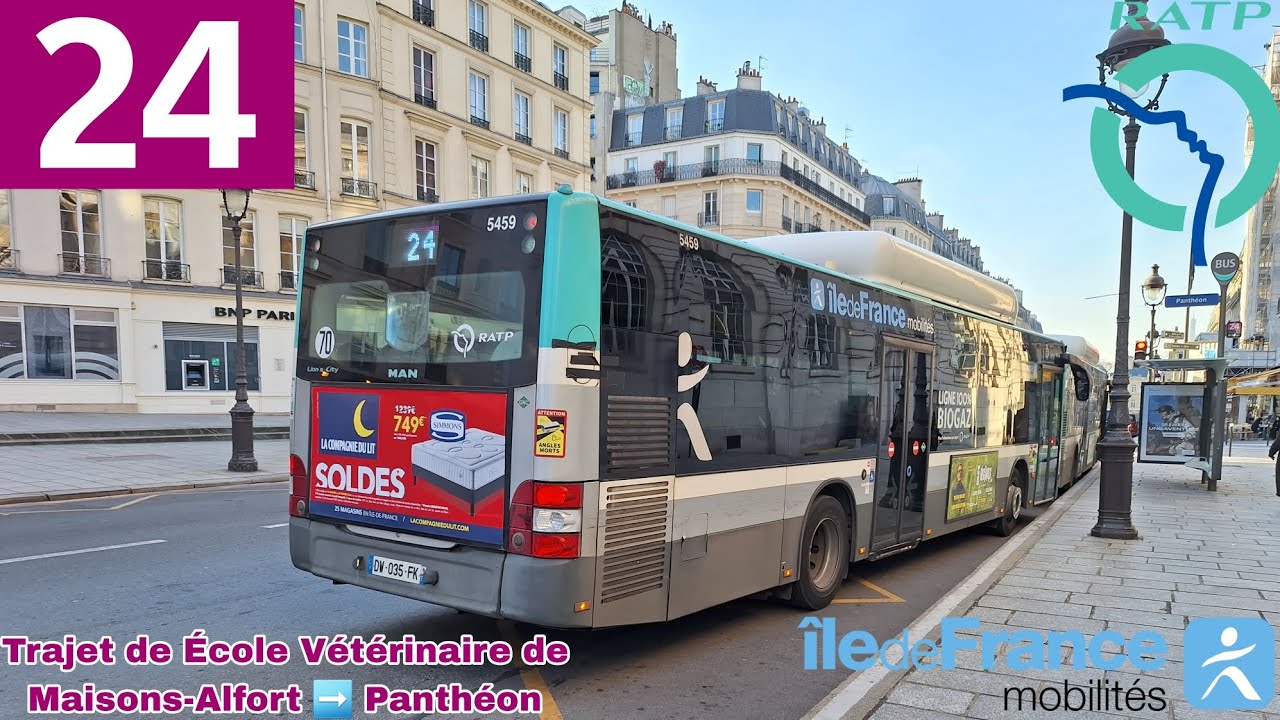 🚍BUS 24 (RATP) : Trajet à bord d'un MAN Lion's City NL273 GNV (Toute la ligne en Trajet Complet)