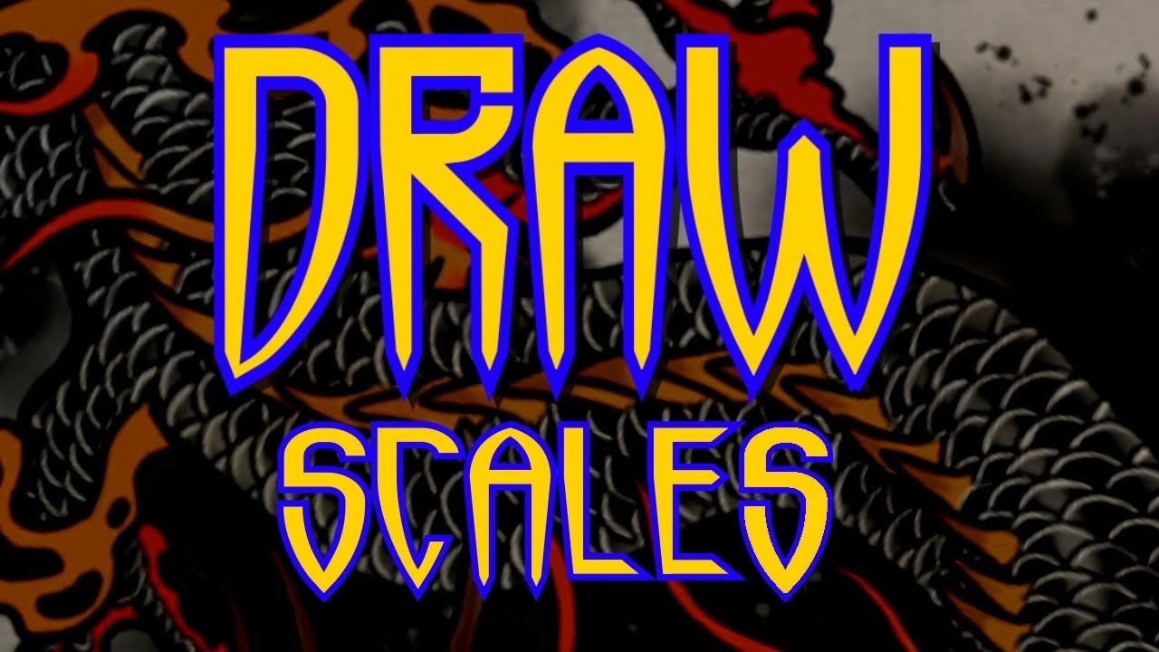 How to draw scales on dragons, fish, snakes.