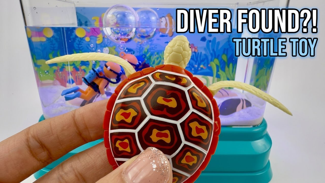 [🐶toy asmr🐶] 7:09 Minutes Satisfying Unboxing Turtle Fun Aquarium Playset Diver / Review Toy