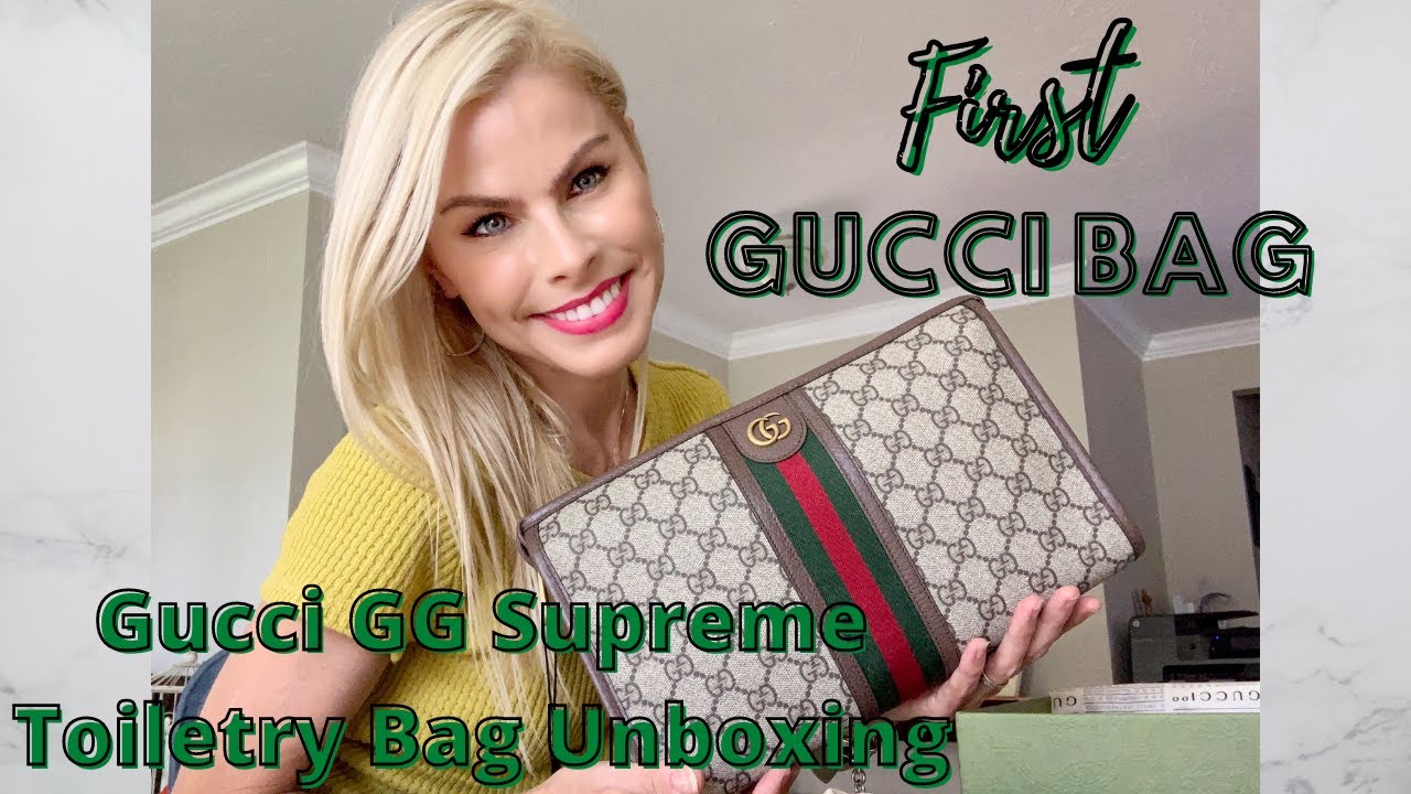 GUCCI OPHIDIA GG TOILETRY CASE UNBOXING | FIRST IMPRESSIONS