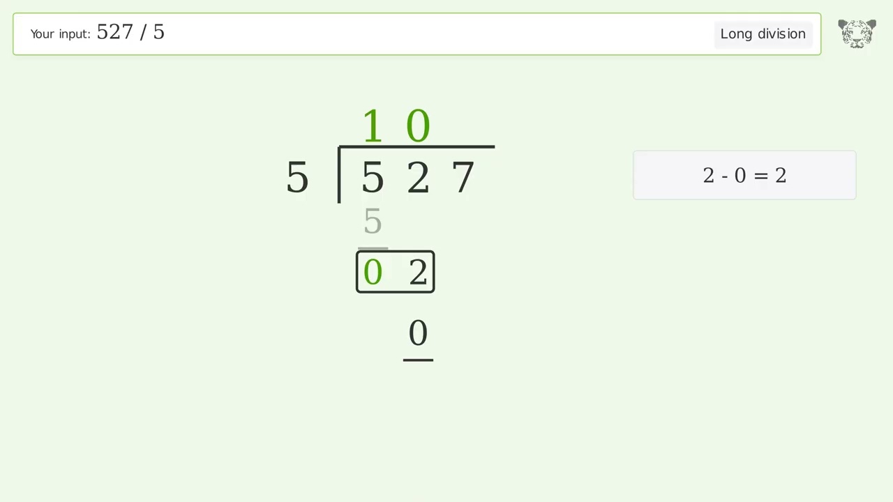 Long Division Problem 527/5: Step-by-Step Video Solution