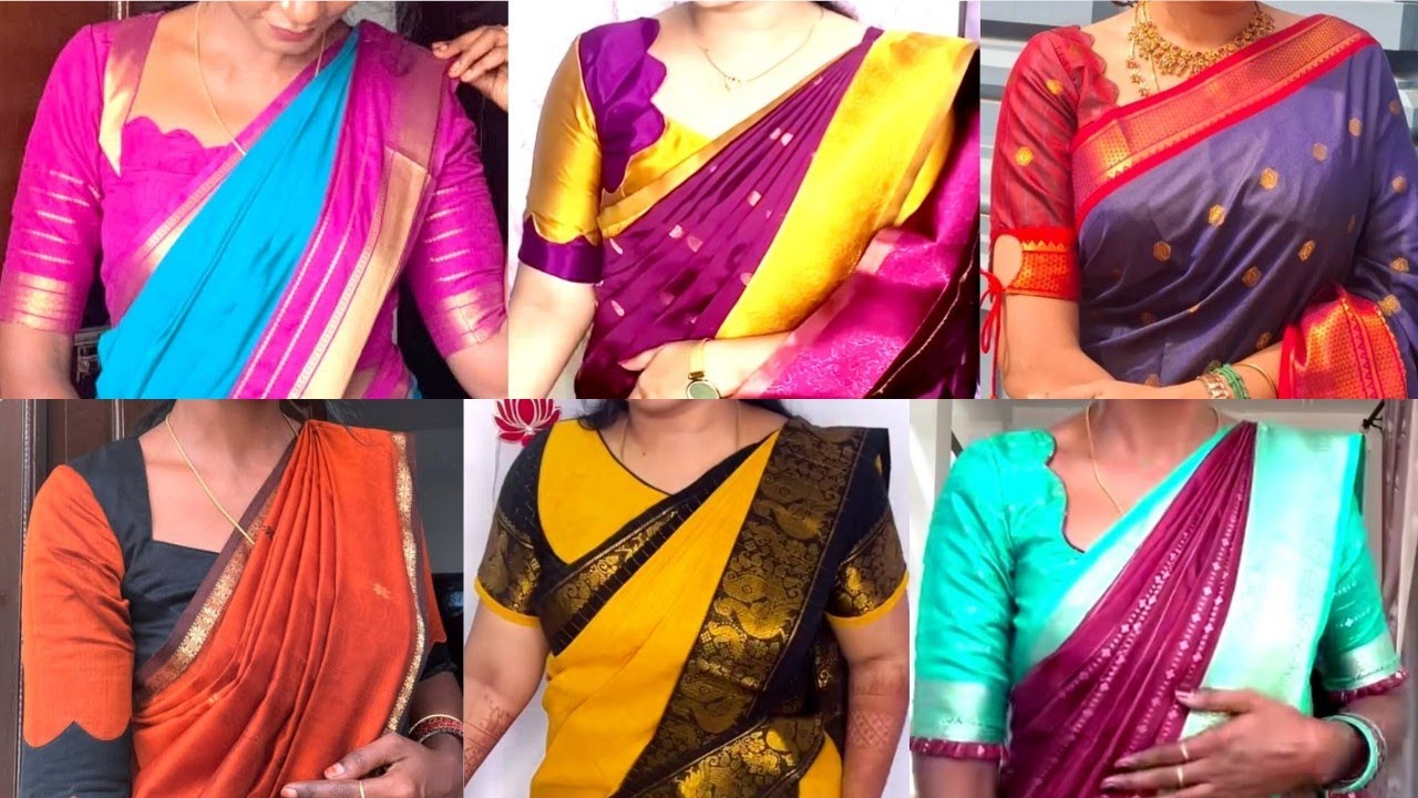 Latest Pattu Saree Blouse Designs😍Simple Blouse Front Neck Ideas
