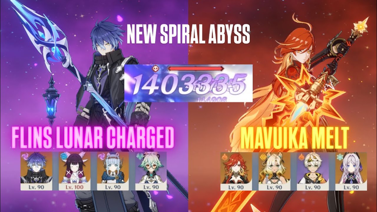 NEW SPIRAL ABYSS 6.3/6.4 | C0 Flins Lunar Charged & C0 Mavuika Melt | Genshin Impact