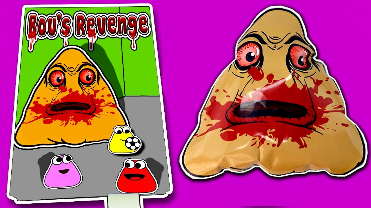 💩MAKING ALL POU & BOU'S REVENGE 💩LIFE GAME BOOK📚 + (BOU'S SQUISHY PLAY)