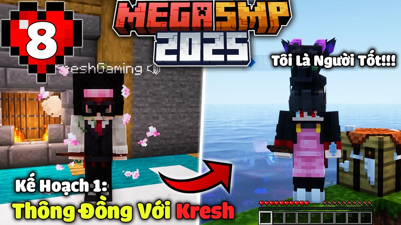 Kế Hoạch 1: Thông Đồng Với Kresh Tạo Màn Kịch Đánh Lừa Làng Thiên Sứ (BIG Shark Mega SMP 2025 #8)