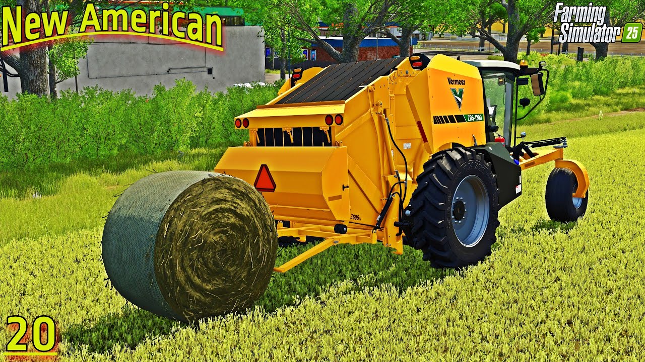 Прессование сена самоходным пресс-подборщиком Vermeer ZR5-1200 | New American | Эпизод 20 | Farmi...