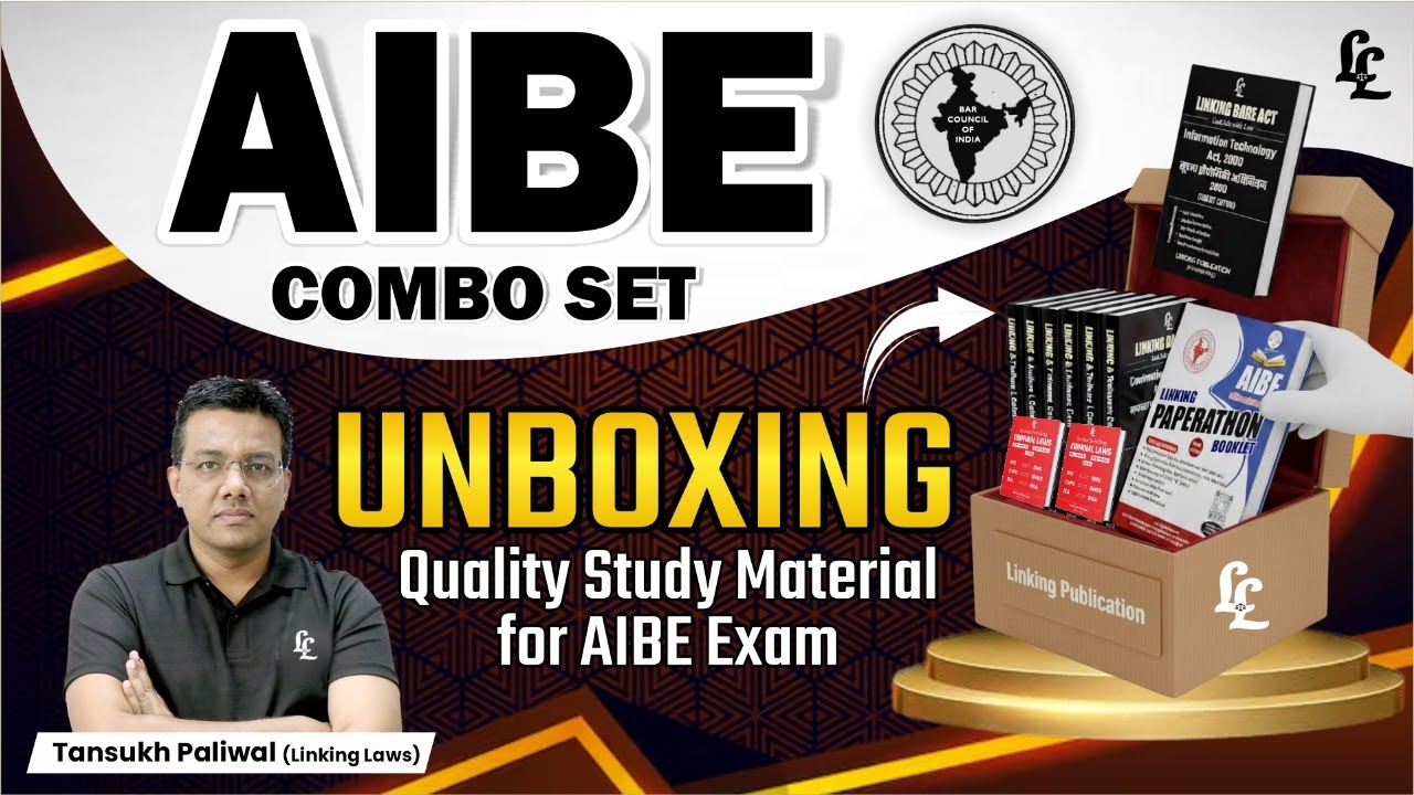 AIBE UnBoxing ( Quality Study material for AIBE Exam)| Tansukh Paliwal | Linking Laws