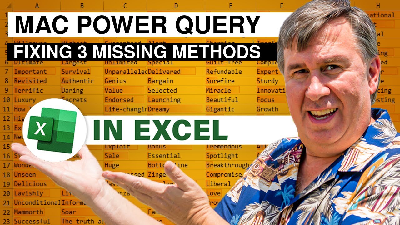 Excel для Mac — три способа обхода отсутствия соединителя в Power Query — эпизод 2597