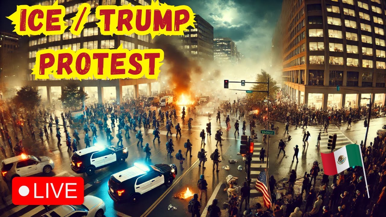 ICE and Trump Protest in Los Angeles LA - Mexican Americans are protesting against deportations